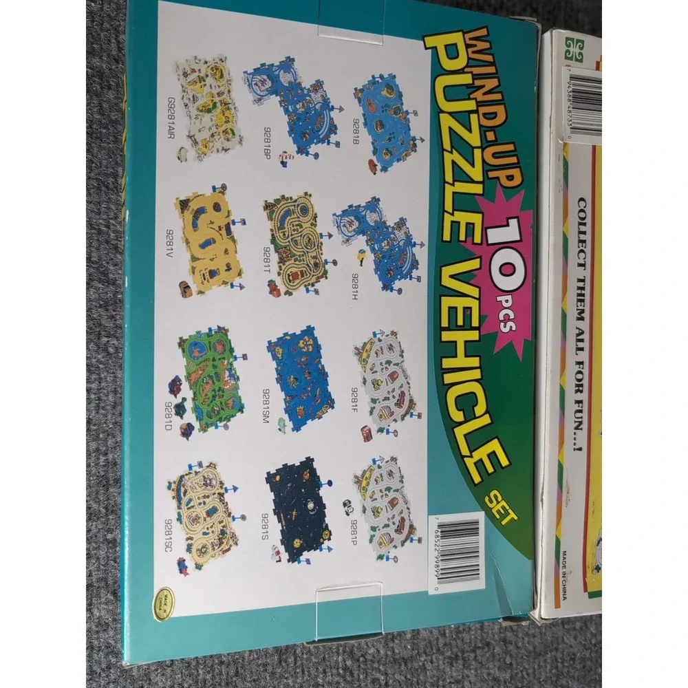 2 - Vintage Wind Up Puzzle Vehicle Sets Rescue Team & Train NEW 1990's‎ Ages 4+